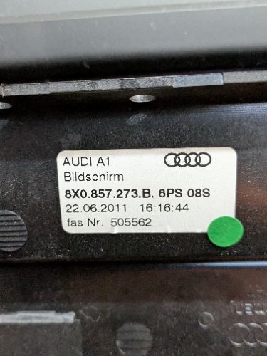 AUDI A1 MK1 8X SAT NAV DISPLAY SCREEN